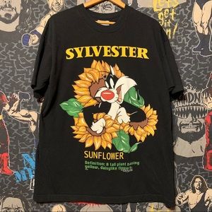 Vintage Warner Bros Sylvester Sunflower Shirt 1994